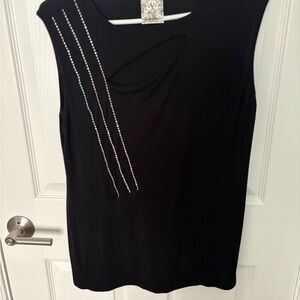 Sleeveless Black Embellished Women's Top, by VOCAL size medium. Worn once